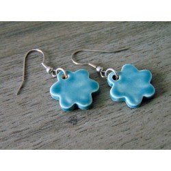 Green blue ceramic earrings