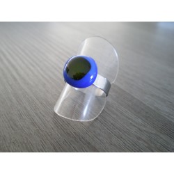 Ring glass fusing blue and green French creation
