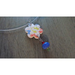 Ceramic colier shaped colorful flower