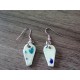 Boucles d'oreilles céramique bleu vert mousse