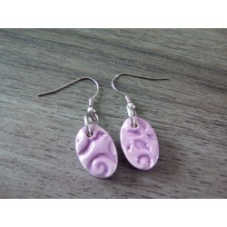 Purple ceramic earrings