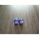 Boucles d'oreilles puce verre fusing bleu violine