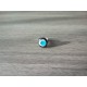 Bague verre fusing blanche, noir et bleu turquoise