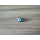 Bague verre fusing blanche, noir et bleu turquoise