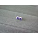 Boucles d'oreilles puce verre fusing blanc violet.