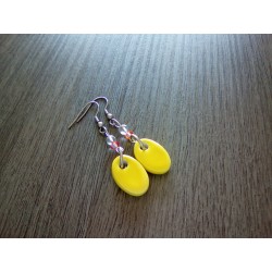 Yellow oval fancy earrings