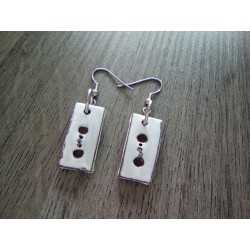 Grey and white ceramic earrings