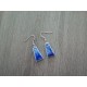 Boucles d'oreilles céramique bleu