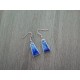 Boucles d'oreilles céramique bleu