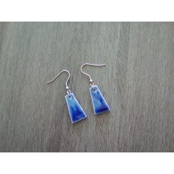 Boucles d'oreilles céramique bleu