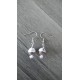 Boucles d'oreilles céramique blanche en terre noir