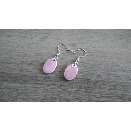 Boucles d'oreilles céramique violette