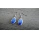 Boucles d'oreilles céramique bleu ovale