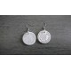 Boucles d'oreilles céramique grise et blanche