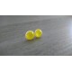 Boucles d'oreilles puce verre fusing blanc jaune