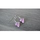 Boucles d'oreilles fantaisie céramique cœur violet