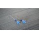 Boucles d'oreilles fantaisie céramique étoile bleu
