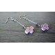 Boucles d'oreilles fantaisie céramique fleurs violettes