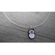 collier de verre fusing noir blanc et gris