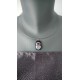 collier de verre fusing noir blanc et gris