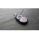 collier de verre fusing noir blanc et gris