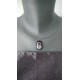 collier de verre fusing noir blanc et gris