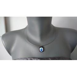 black and blue fusing glass necklace