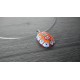 Pendentif de verre fusing millefiori rouge orange créatrice bijoux artisanaux vendée