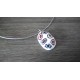 Pendentif de verre fusing millefiori bleu et blanc créatrice bijoux artisanaux vendée