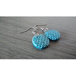 Boucles d'oreilles céramique turquoise