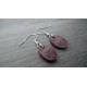 Boucles d'oreilles fantaisie céramique ovale violet