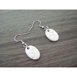 Boucles d'oreilles céramique grise et blanche