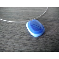 Pendentif verre fusing bleu créatrice vendée