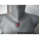 collier de verre fusing noir blanc et rouge