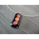 collier verre fusing noir et rouge