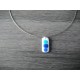 Collier de verre fusing blanc et bleu