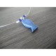 Pendentif fleur bleu turquoise faïence blanche émaillé céramique artisanale made in france
