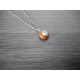 Pendentif de verre fusing millefiori rouge orange créatrice bijoux artisanaux vendée