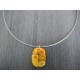 Pendentif femme verre fusing millefiori orange et jaune créatrice bijoux artisanaux vendée