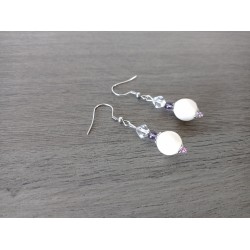 Grey and white ceramic earrings