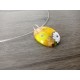 Pendentif femme verre fusing millefiori orange et jaune créatrice bijoux artisanaux vendée