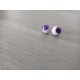 Boucles d'oreilles puce verre fusing rose et violet.