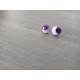 Boucles d'oreilles puce verre fusing rose et violet.