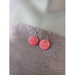 Pretty little pink and black ceramic earthenware earrings