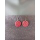 Pretty little pink and black ceramic earthenware earrings