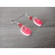 Boucles d'oreilles ovales céramique rouge