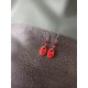 Boucles d'oreilles ovales céramique rouge