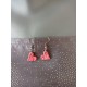 Boucles d'oreilles fantaisie céramique cœur rose