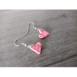 Fancy earrings ceramic pink heart