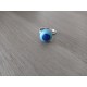 Ring glass fusing blue stainless steel creation